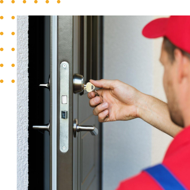 Professional Locksmith Installing Locks at House Door in Las Vegas